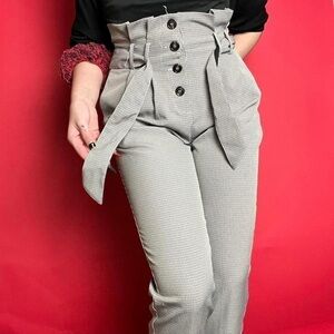 High waisted checkered pattern dress pants 🤍🤎​​​​​​​​​​​​​​​​​​​​